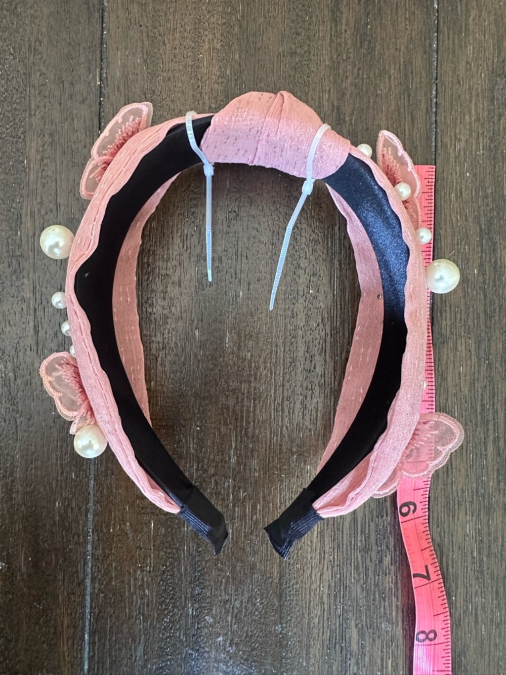Pearl & Flower Embellished Twisted Headbands - Pink and Silver(grey) - Picture 4 of 6